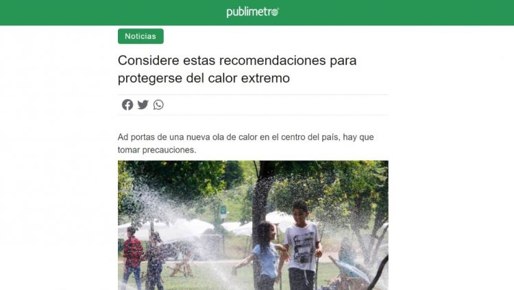 Publimetro | Considere estas recomendaciones para protegerse del calor extremo