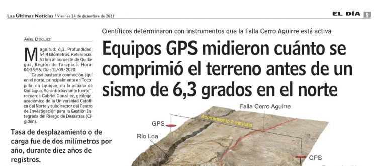 LUN | Equipo GPS midieron cuánto se comprimió el terreno antes de un sismo de 6,3 grados en el norte