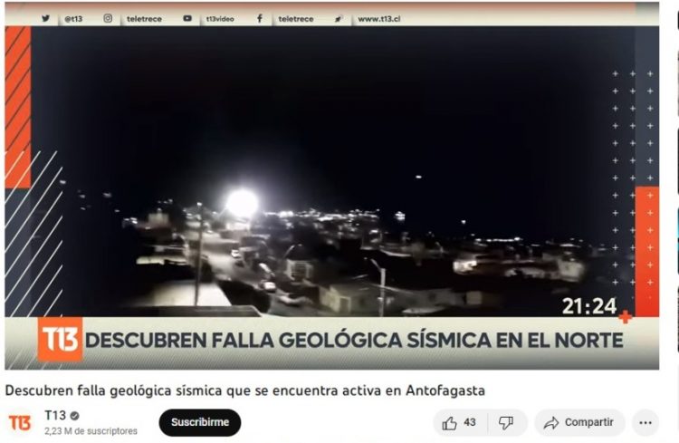 T13 | Descubren falla geológica sísmica que se encuentra activa en Antofagasta