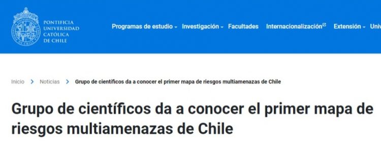 UC.cl | Grupo de científicos da a conocer el primer mapa de riesgos multiamenazas de Chile