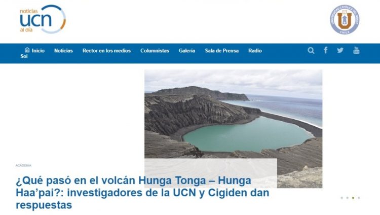 UCN.cl | ¿Qué pasó en el volcán Hunga Tonga – Hunga Haa’pai?: investigadores de la UCN y Cigiden dan respuestas
