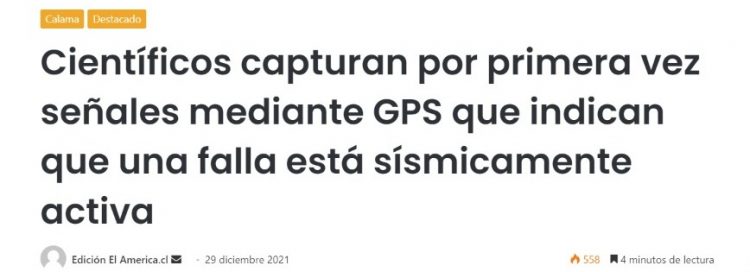 El America | Científicos capturan por primera vez señales mediante GPS que indican que una falla está sísmicamente activa