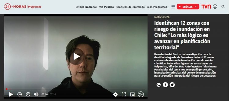 24 Horas | Identifican 12 zonas con riesgo de inundación en Chile: «Lo más lógico es avanzar en planificación territorial»
