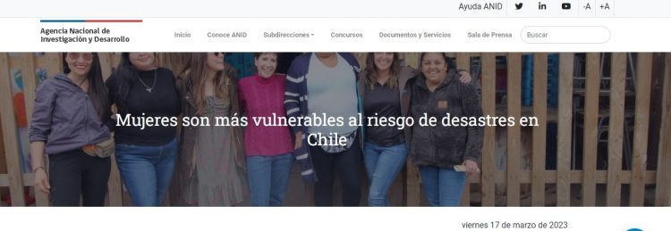 ANID | Mujeres son más vulnerables al riesgo de desastres en Chile