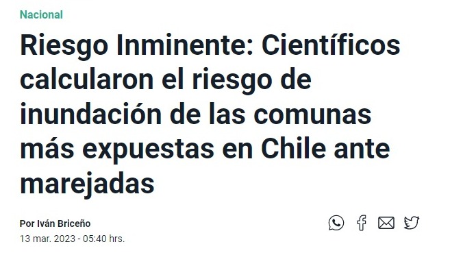 Meganoticias | Riesgo Inminente: Científicos calcularon el riesgo de inundación de las comunas más expuestas en Chile ante marejadas