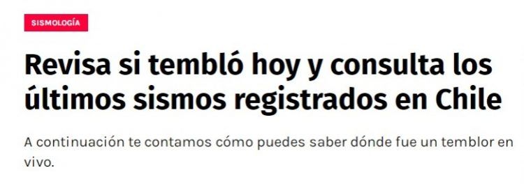 Red Gol | Revisa si tembló hoy y consulta los últimos sismos registrados en Chile