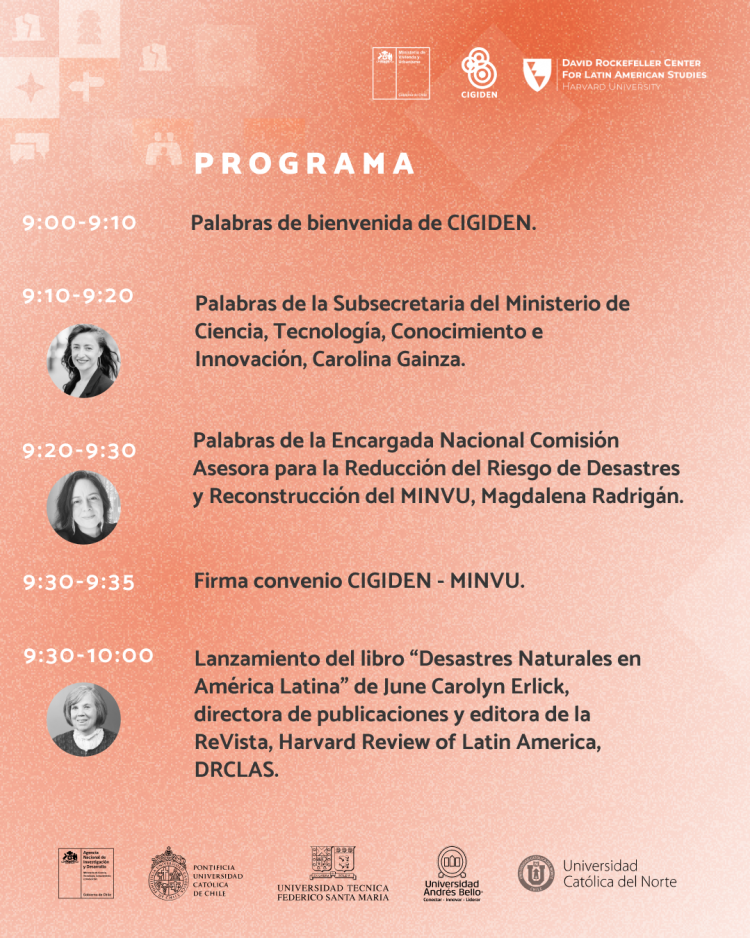 Editora de la revista de Harvard en América Latina lanzará libro sobre desastres socionaturales en Santiago