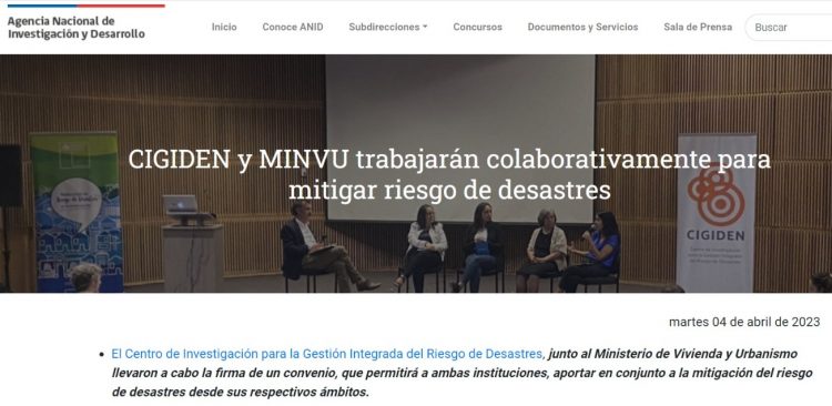 ANID | CIGIDEN y MINVU trabajarán colaborativamente para mitigar riesgo de desastres