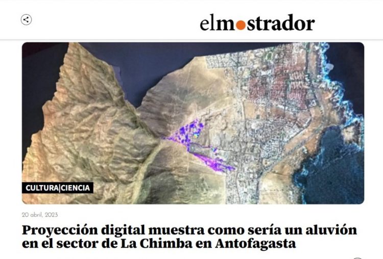 El Mostrador | Proyección digital muestra como sería un aluvión en el sector de La Chimba en Antofagasta