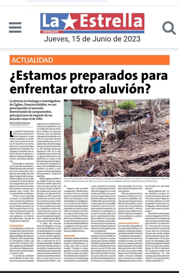 La Estrella de Antofagasta | ¿Estamos preparados para enfrentar otro aluvión?