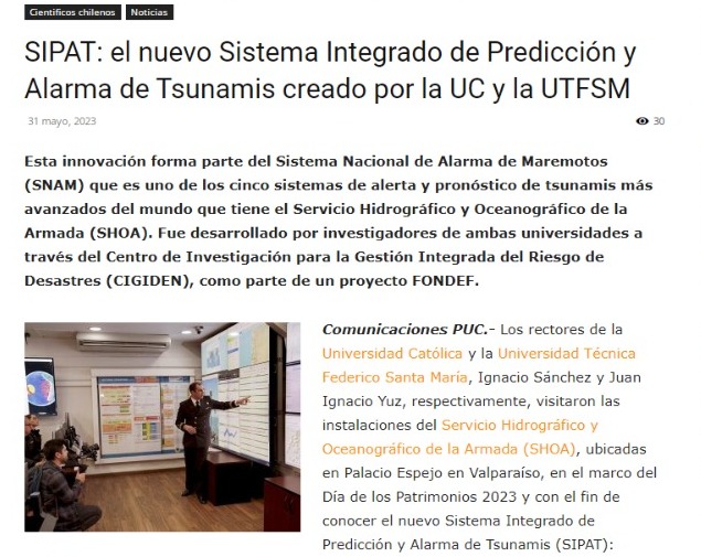 Ciencia en Chile | SIPAT: el nuevo Sistema Integrado de Predicción y Alarma de Tsunamis creado por la UC y la UTFSM