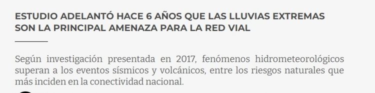 Ingeniería UC | ESTUDIO ADELANTÓ HACE 6 AÑOS QUE LAS LLUVIAS EXTREMAS SON LA PRINCIPAL AMENAZA PARA LA RED VIAL