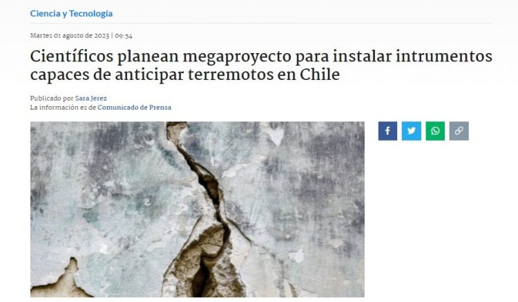 Bio bio | Científicos planean megaproyecto para instalar instrumentos capaces de anticipar terremotos en Chile
