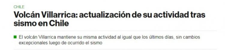 Bloomberg Línea | Volcán Villarrica: actualización de su actividad tras sismo en Chile