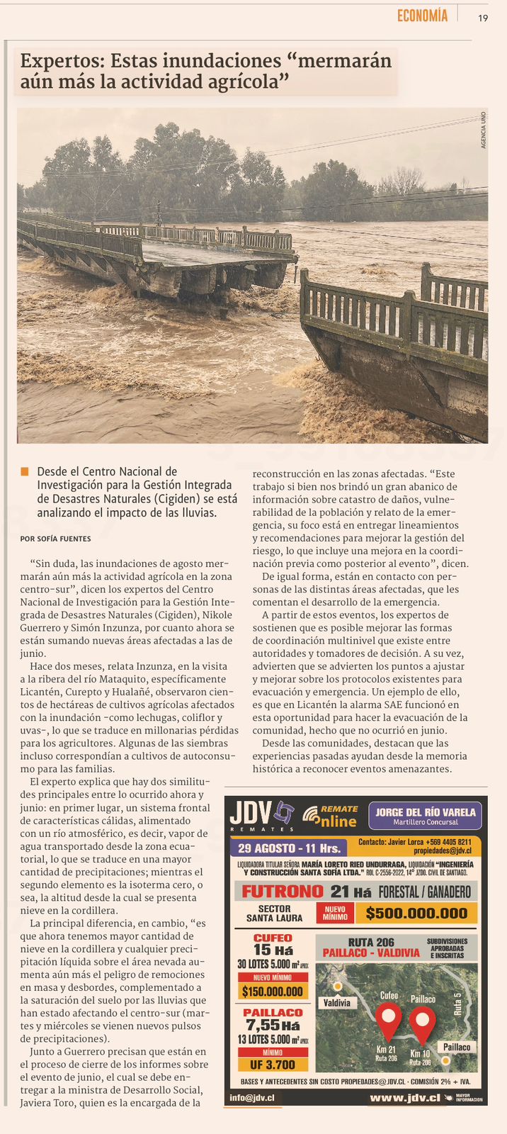 Expertas y expertos de CIGIDEN se refieren al estado de catástrofe nacional