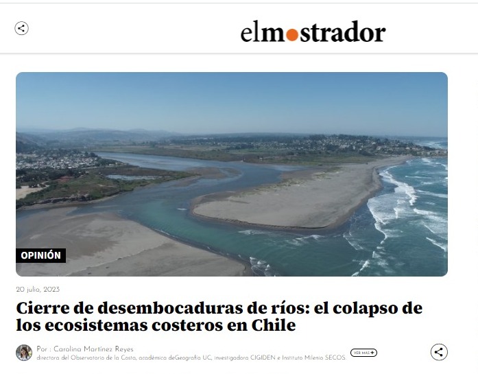 El Mostrador | Cierre de desembocaduras de ríos: el colapso de los ecosistemas costeros en Chile