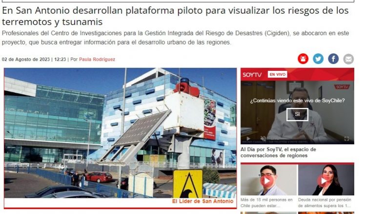 Soy San Antonio | En San Antonio desarrollan plataforma piloto para visualizar los riesgos de los terremotos y tsunamis