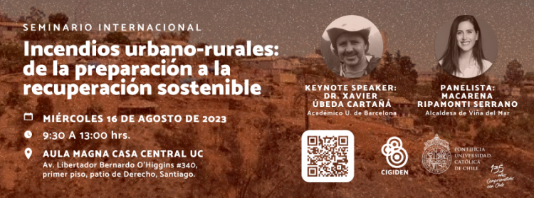 Seminario abordará estrategias para gestionar el riesgo de incendio forestal en la zona rural-urbana