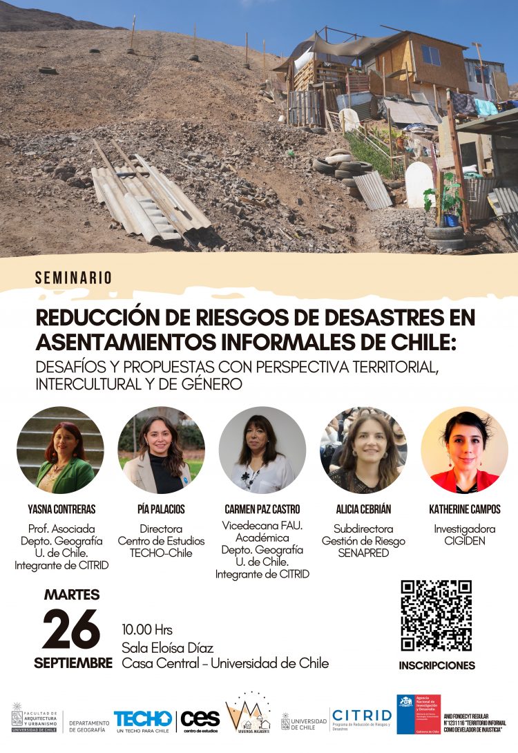 Seminario «Reducción de Riesgos de Desastres en Asentamientos Informales de Chile: Desafíos y propuestas con perspectiva territorial, intercultural y de género»