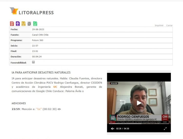 LitoralPress | IA PARA ANTICIPAR DESASTRES NATURALES
