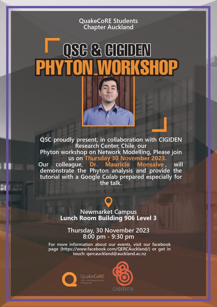 Workshop QuakeCoreStudent and CIGIDEN: Phyton Workshop on Network Modelling