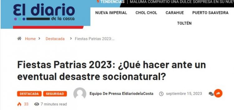 El Diario de la Costa | Fiestas Patrias 2023: ¿Qué hacer ante un eventual desastre socionatural?