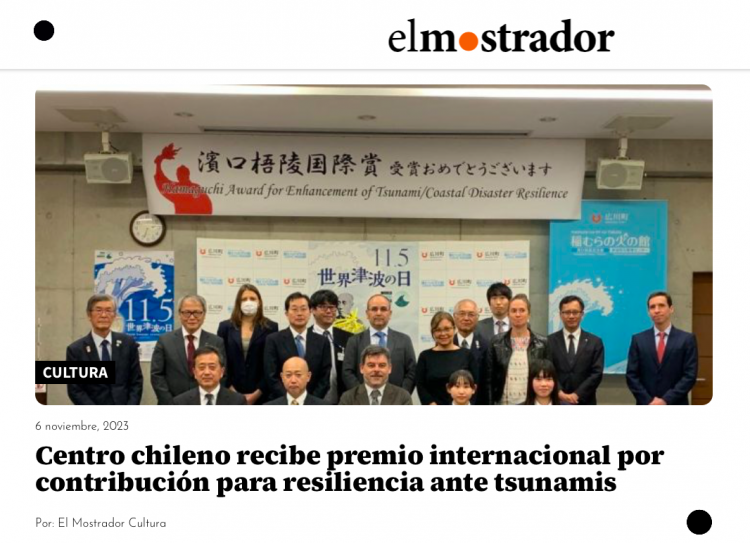 El Mostrador | Centro chileno recibe premio internacional por contribución para resiliencia ante tsunamis