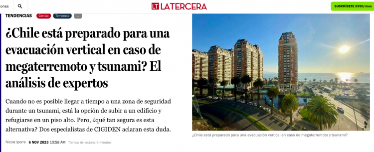 La Tercera | ¿Chile está preparado para una evacuación vertical en caso de megaterremoto y tsunami? El análisis de expertos