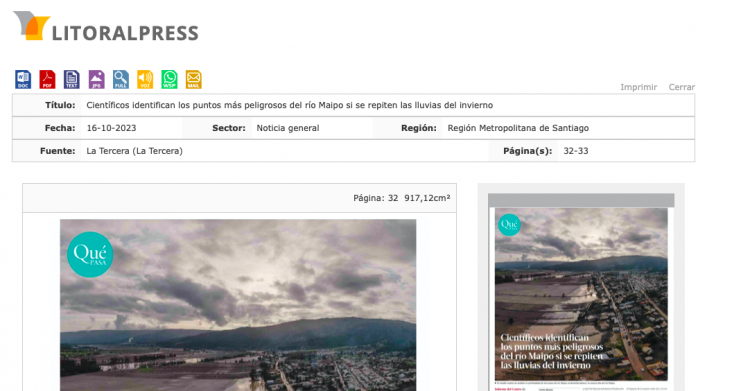 Litoralpress | Científicos identifican los puntos más peligrosos del río Maipo si se repiten las lluvias del invierno