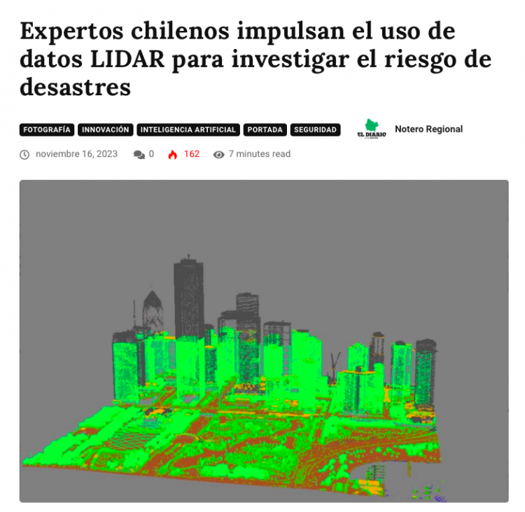 El Diario De Santiago | Expertos chilenos impulsan el uso de datos LIDAR para investigar el riesgo de desastres