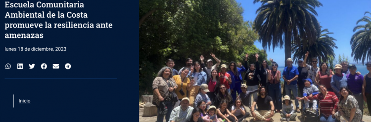ANID | Escuela Comunitaria Ambiental de la Costa promueve la resiliencia ante amenazas