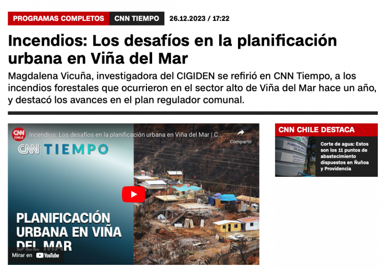 CNN | Incendios: Los desafíos en la planificación urbana en Viña del Mar