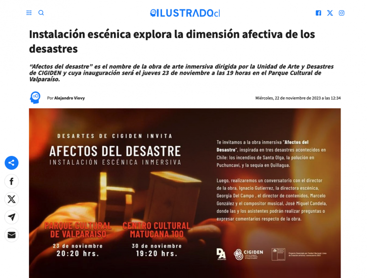 Ilustrado | Instalación escénica explora la dimensión afectiva de los desastres