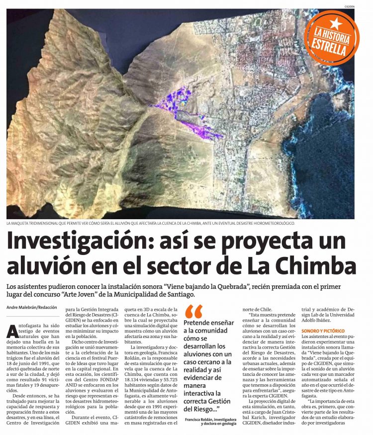 La Estrella de Antofagasta | Investigación: así se proyecta un aluvión en el sector de La Chimba