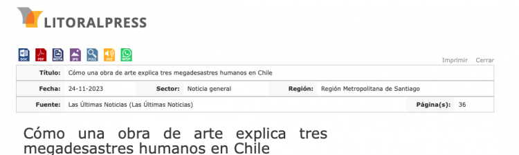 Litoralpress | Cómo una obra de arte explica tres megadesastres humanos en Chile
