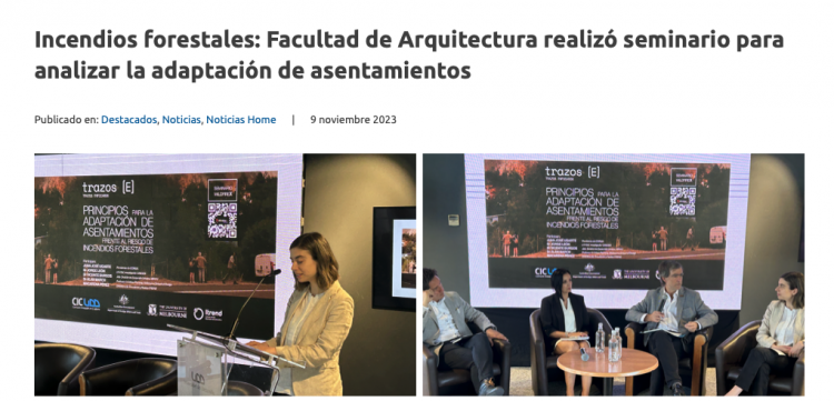 UDD Noticias | Incendios forestales: Facultad de Arquitectura realizó seminario para analizar la adaptación de asentamientos