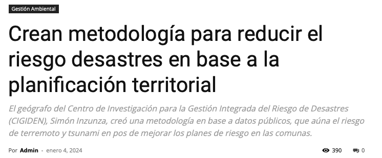 CodexVerde | Crean metodología para reducir el riesgo desastres en base a la planificación territorial