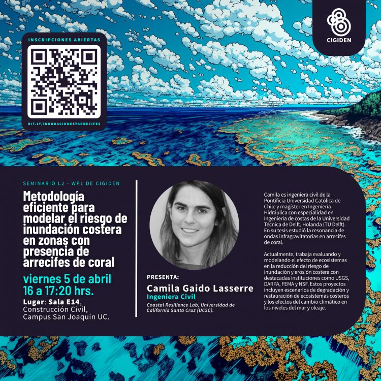 Charla «Metodología eficiente para modelar el riesgo de inundación costera en zonas con presencia de arrecifes de coral»