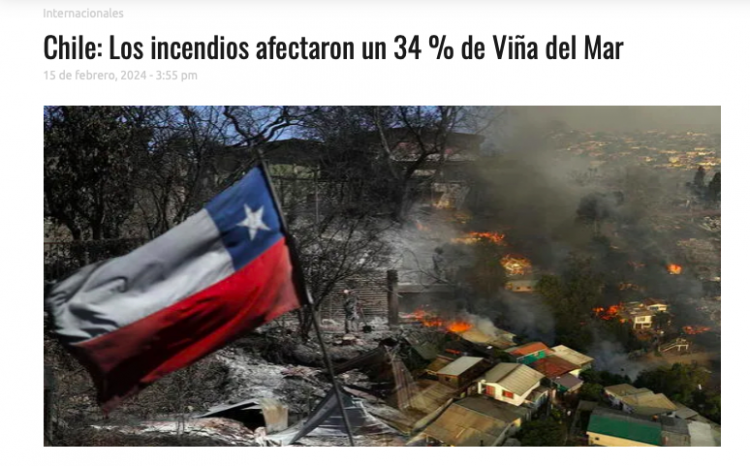 800 Noticias | Chile: Los incendios afectaron un 34 % de Viña del Mar