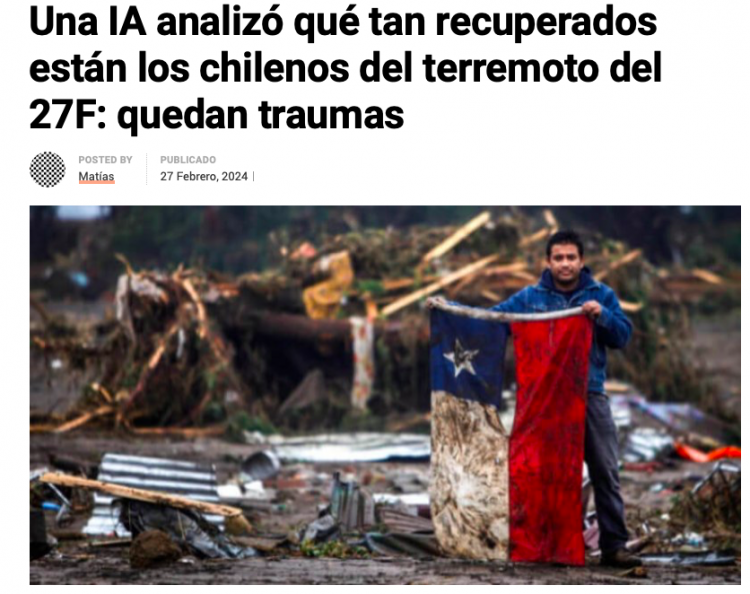 Atacama Noticias | Una IA analizó que tan recuperados están los chilenos del terremoto del 27F: quedan traumas