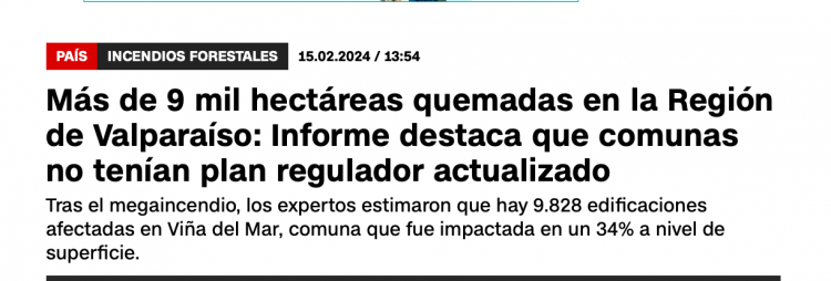 CNN Chile | Más de 9 mil hectáreas quemadas en la Región de Valparaíso: Informe destaca que comunas no tenían plan regulador actualizado