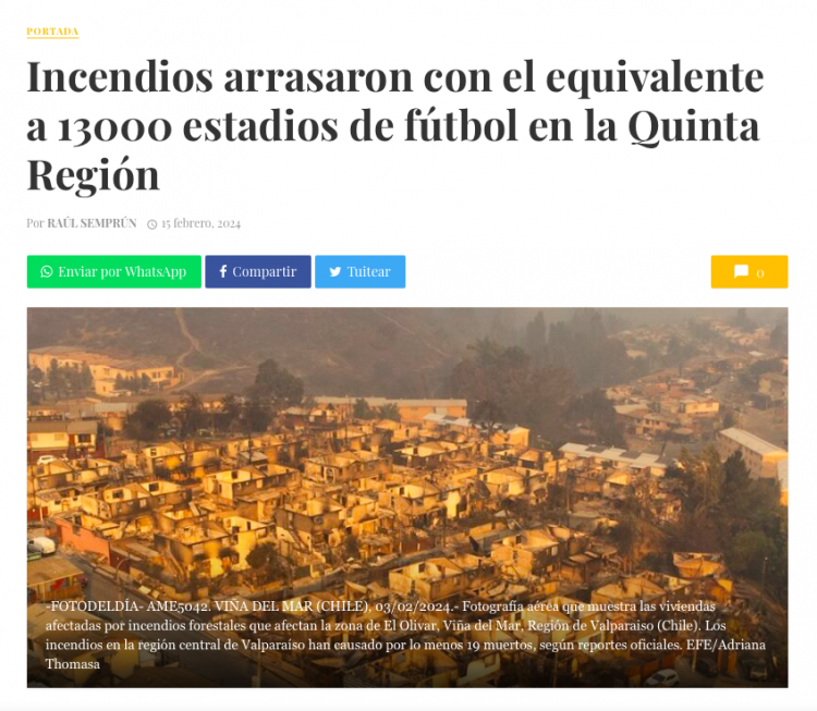 Crónicas de Chile | Incendios arrasaron con el equivalente a 13000 estadios de fútbol en la Quinta Región
