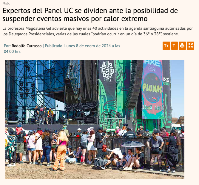 DF | Expertos del Panel UC se dividen ante la posibilidad de suspender eventos masivos por calor extremo