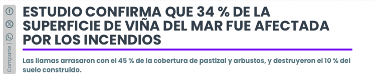 Diario Usach | ESTUDIO CONFIRMA QUE 34 % DE LA SUPERFICIE DE VIÑA DEL MAR FUE AFECTADA POR LOS INCENDIOS