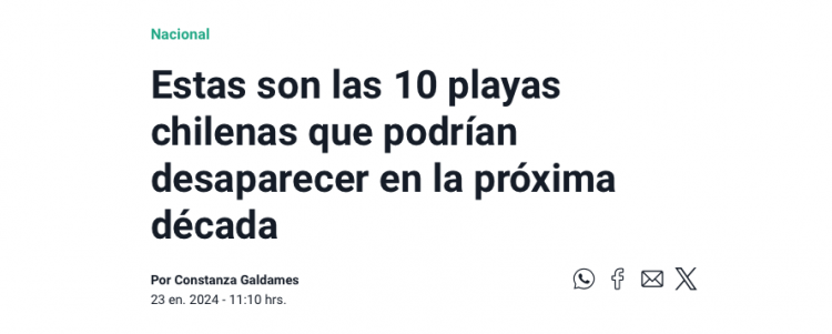 Meganoticias | Estas son las 10 playas chilenas que podrían desaparecer en la próxima década