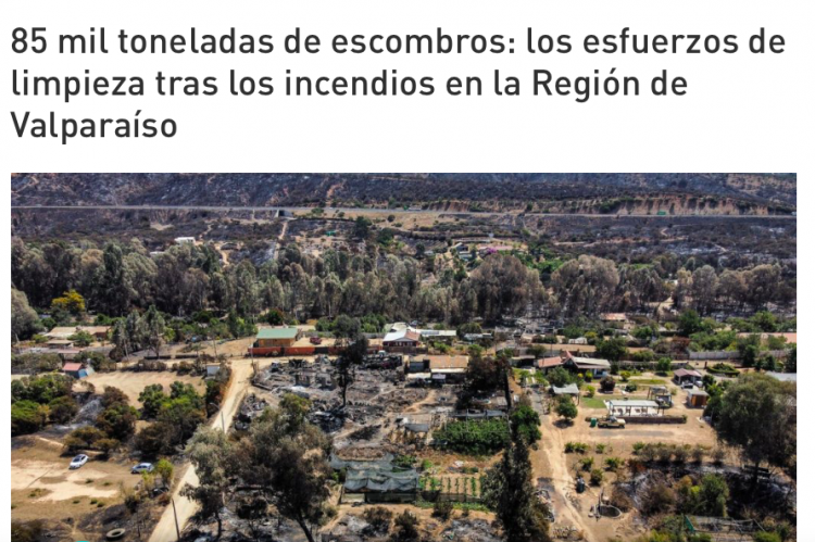 Radio Pauta |  85 mil toneladas de escombros: los esfuerzos de limpieza tras los incendios en la Región de Valparaíso