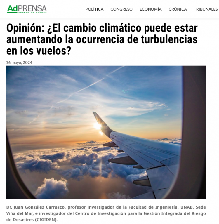 AdPrensa | Opinión: ¿El cambio climático puede estar aumentando la ocurrencia de turbulencias en los vuelos?