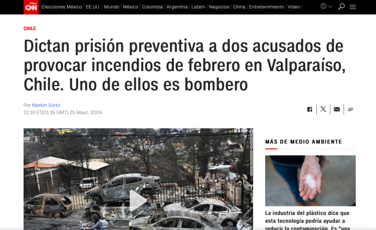 CNN Español | Dictan prisión preventiva a dos acusados de provocar incendios de febrero en Valparaíso, Chile. Uno de ellos es bombero