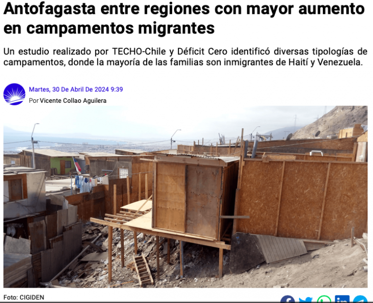Diario Sol | Antofagasta entre regiones con mayor aumento en campamentos migrantes