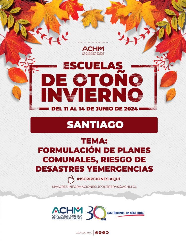 Presentación de investigadores CIGIDEN en la Escuela de Invierno 2024 “Formulación de Planes Comunales de RRD, Emergencia y sus Amenazas” de la Asociación Chilena de Municipalidades (ACHM)